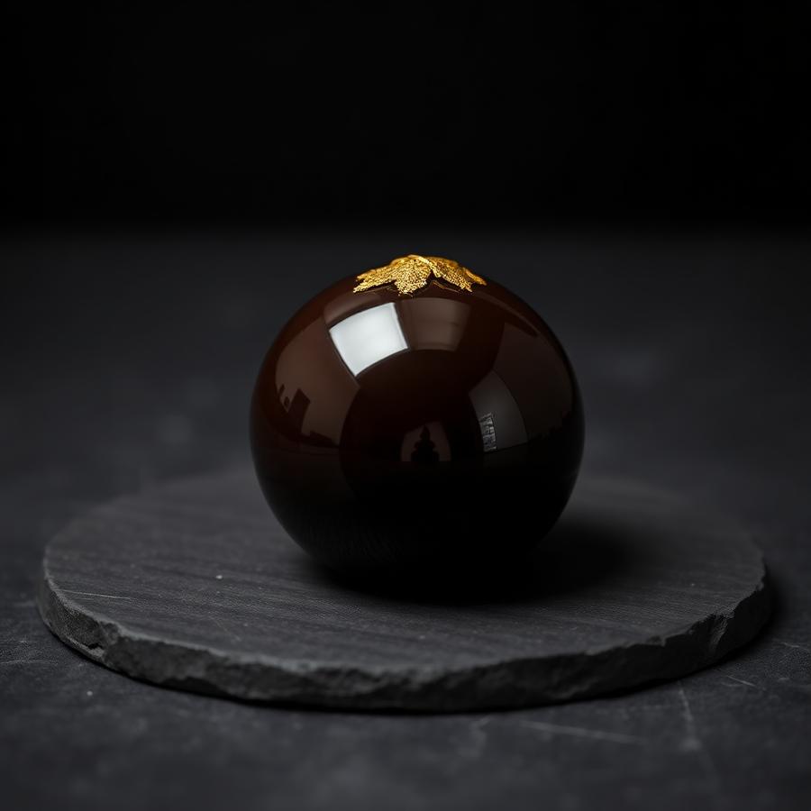 Chocolate sphere dessert